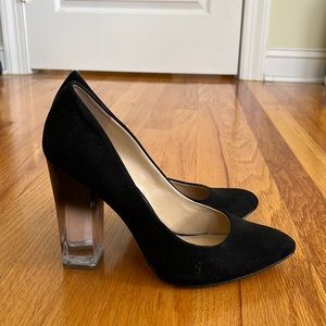 Black Suede Block Heels